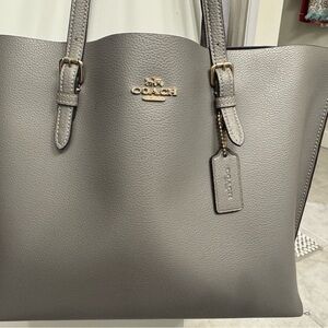 Coach Pebble Gray Tote with Gold Hardware